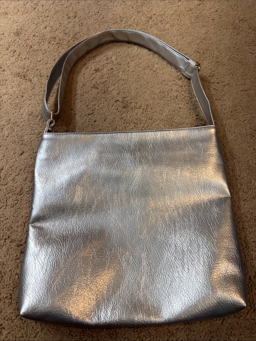 Metallic Silver Shoulder Bag for Women
